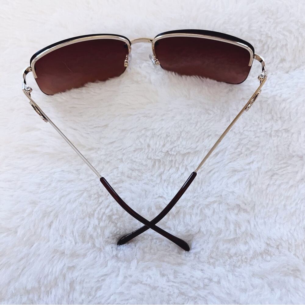 Delia Brown Rimless Butterfly Accent Sunglasses - Picture 6 of 10